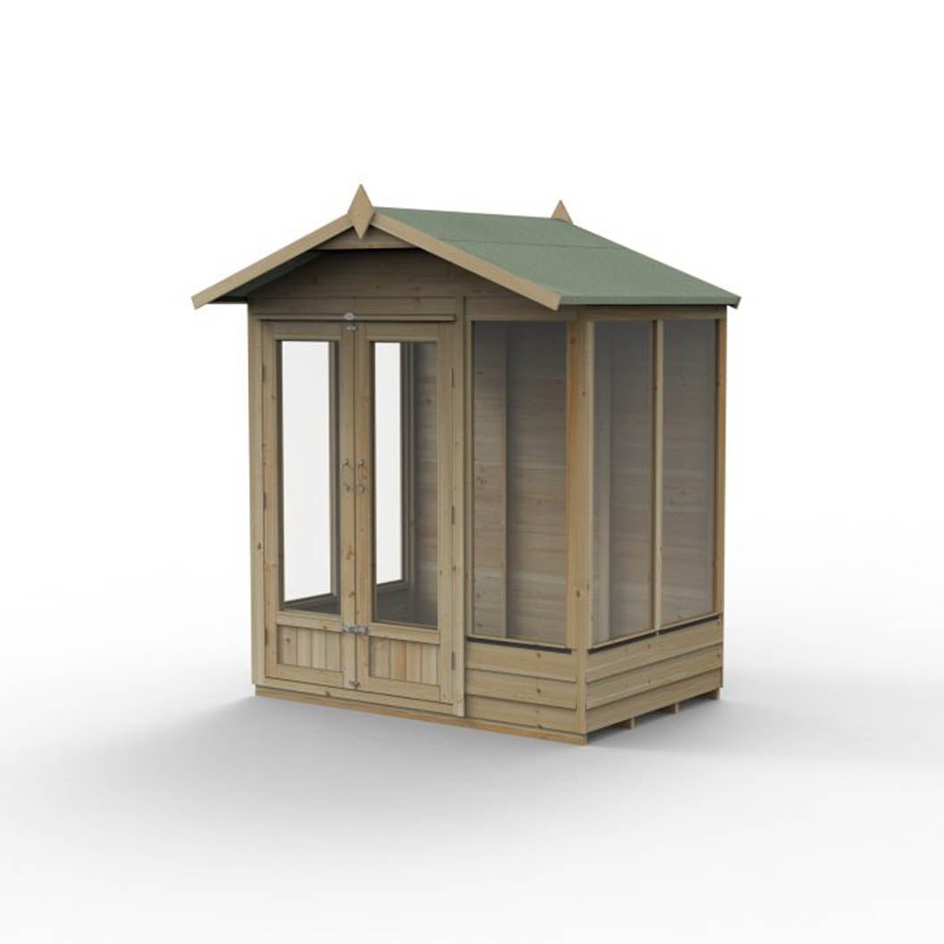 Forest 4LIFE Apex Summerhouse 6×4 – Double Door – 5 Windows - JJ Building Materials