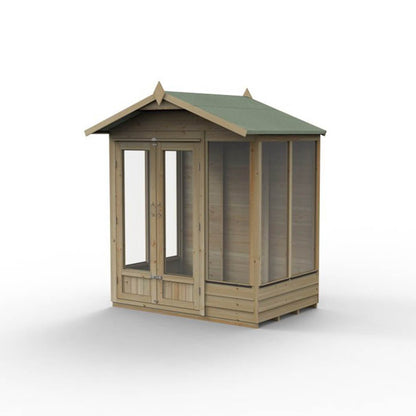 Forest 4LIFE Apex Summerhouse 6×4 – Double Door – 5 Windows - JJ Building Materials