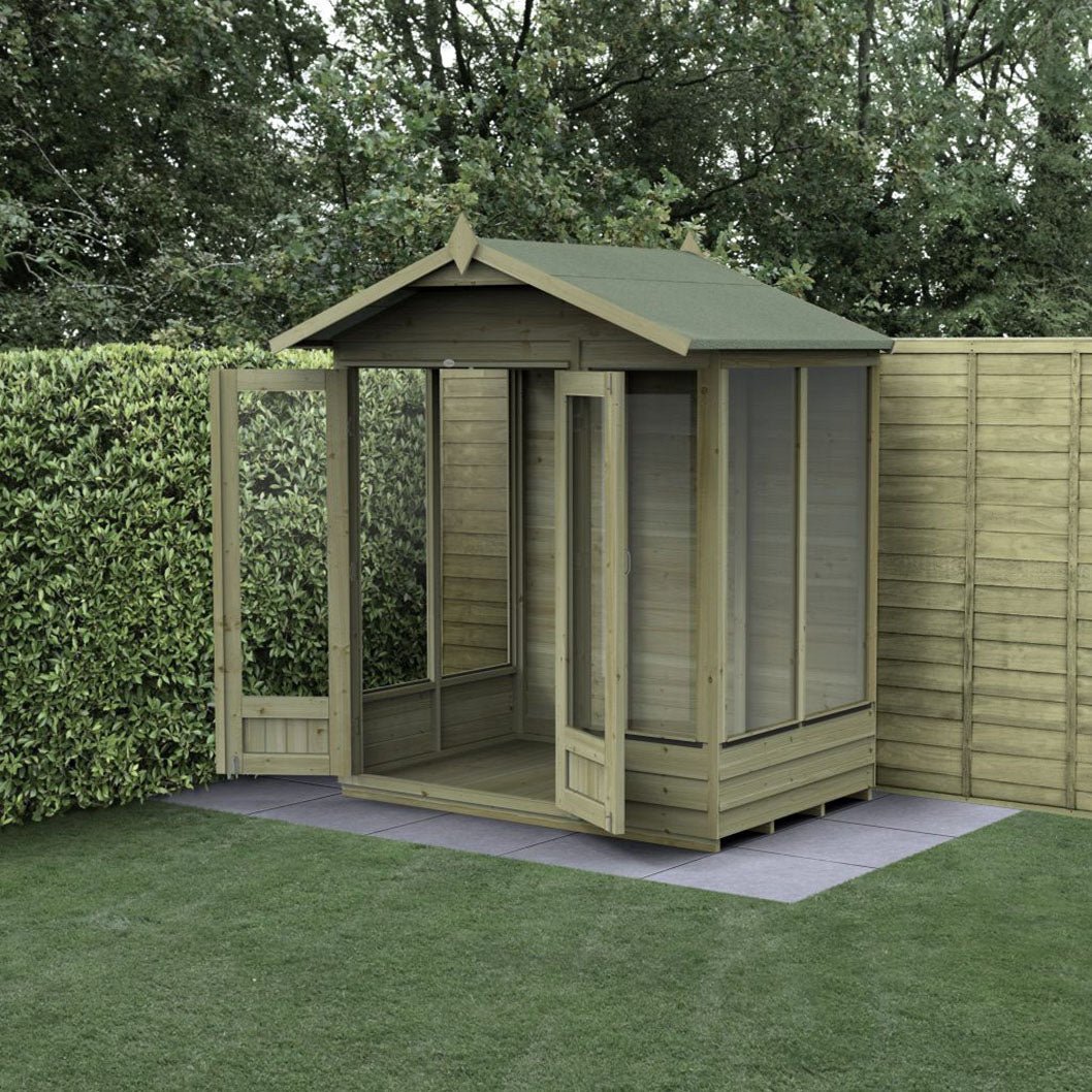 Forest 4LIFE Apex Summerhouse 6×4 – Double Door – 5 Windows - JJ Building Materials