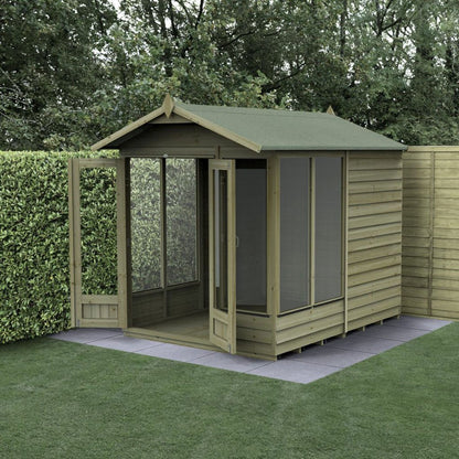 Forest 4LIFE Apex Summerhouse 6×8 – Double Door – 5 Window - JJ Building Materials
