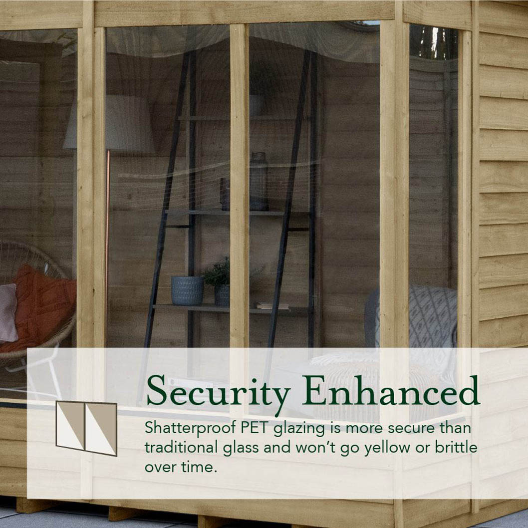 Forest 4LIFE Apex Summerhouse 6×8 – Double Door – 5 Window - JJ Building Materials