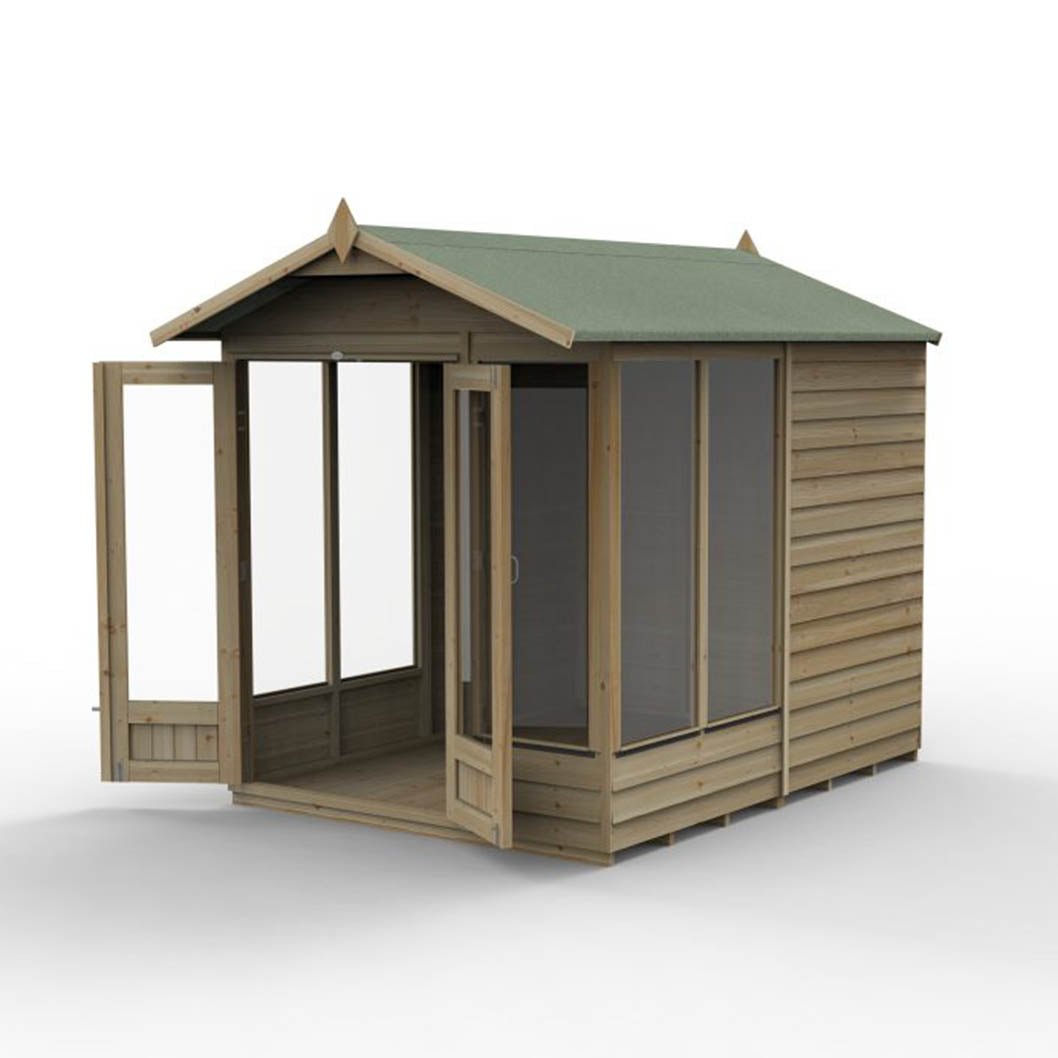 Forest 4LIFE Apex Summerhouse 6×8 – Double Door – 5 Window - JJ Building Materials
