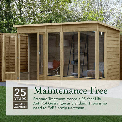 Forest 4LIFE Apex Summerhouse 6×8 – Double Door – 5 Window - JJ Building Materials