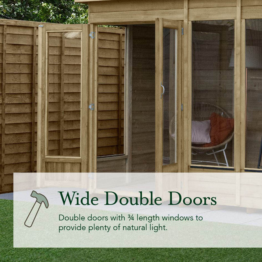Forest 4LIFE Apex Summerhouse 6×8 – Double Door – 5 Window - JJ Building Materials