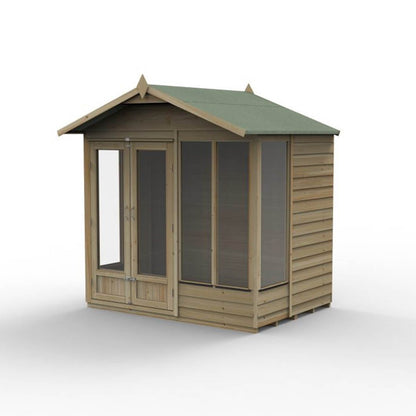 Forest 4LIFE Apex Summerhouse 7×5 – Double Door – 4 Window - JJ Building Materials