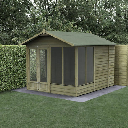 Forest 4LIFE Apex Summerhouse 8×10 – Double Door – 6 Window - JJ Building Materials