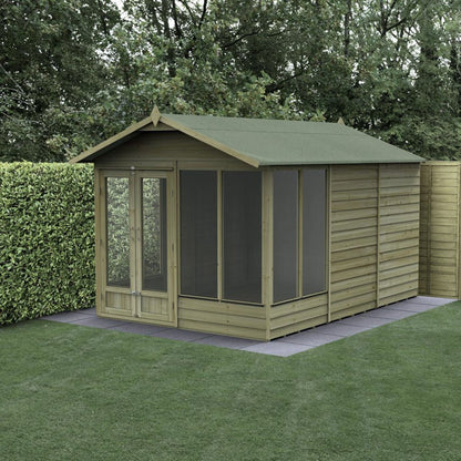 Forest 4LIFE Apex Summerhouse 8×12 – Double Door – 6 Window - JJ Building Materials