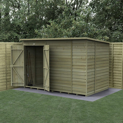 Forest 4LIFE Pent Shed 10x6 - No Windows - Double Door - JJ Building Materials