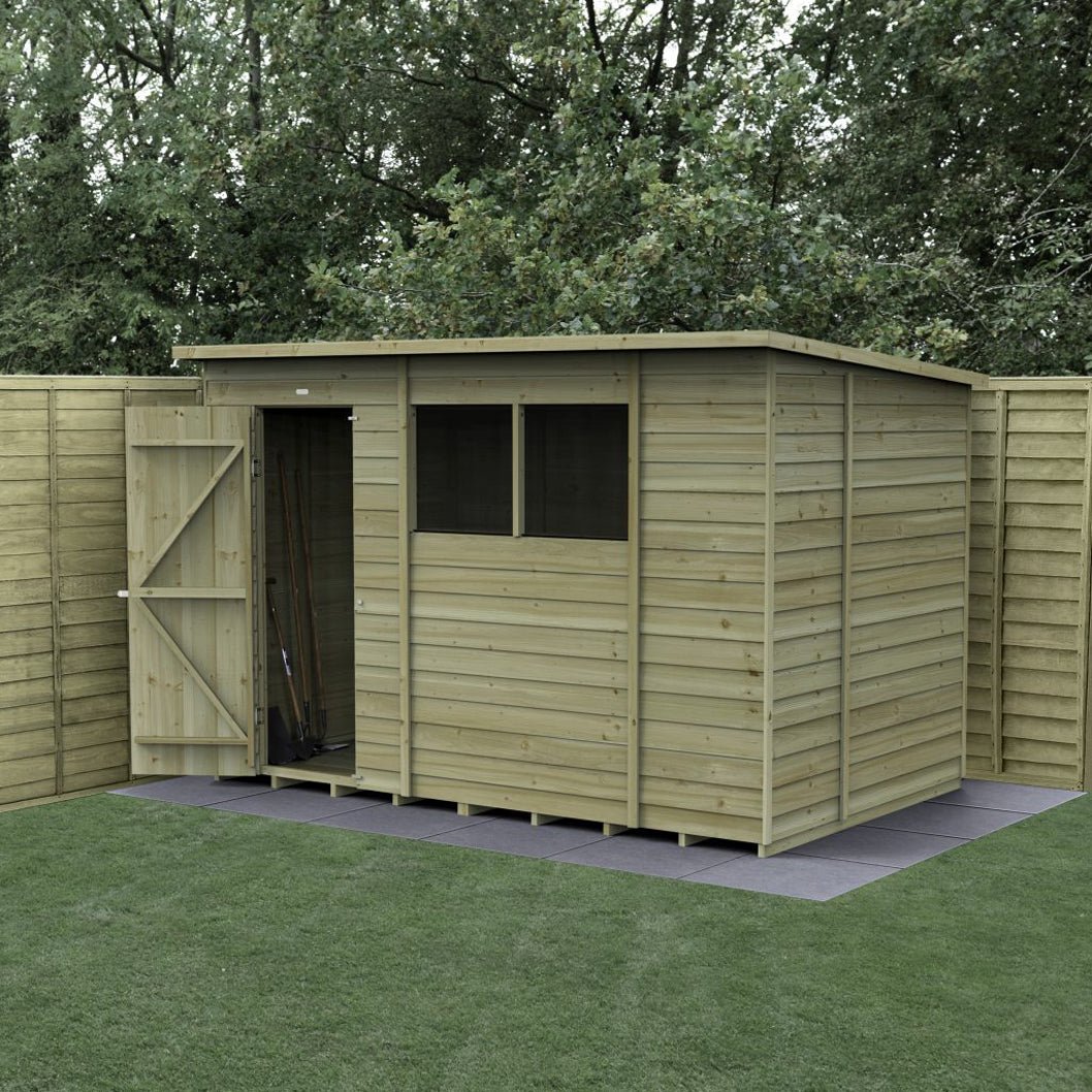 Forest 4LIFE Pent Shed 10x6 - Single Door - 2 Windows - JJ Building Materials