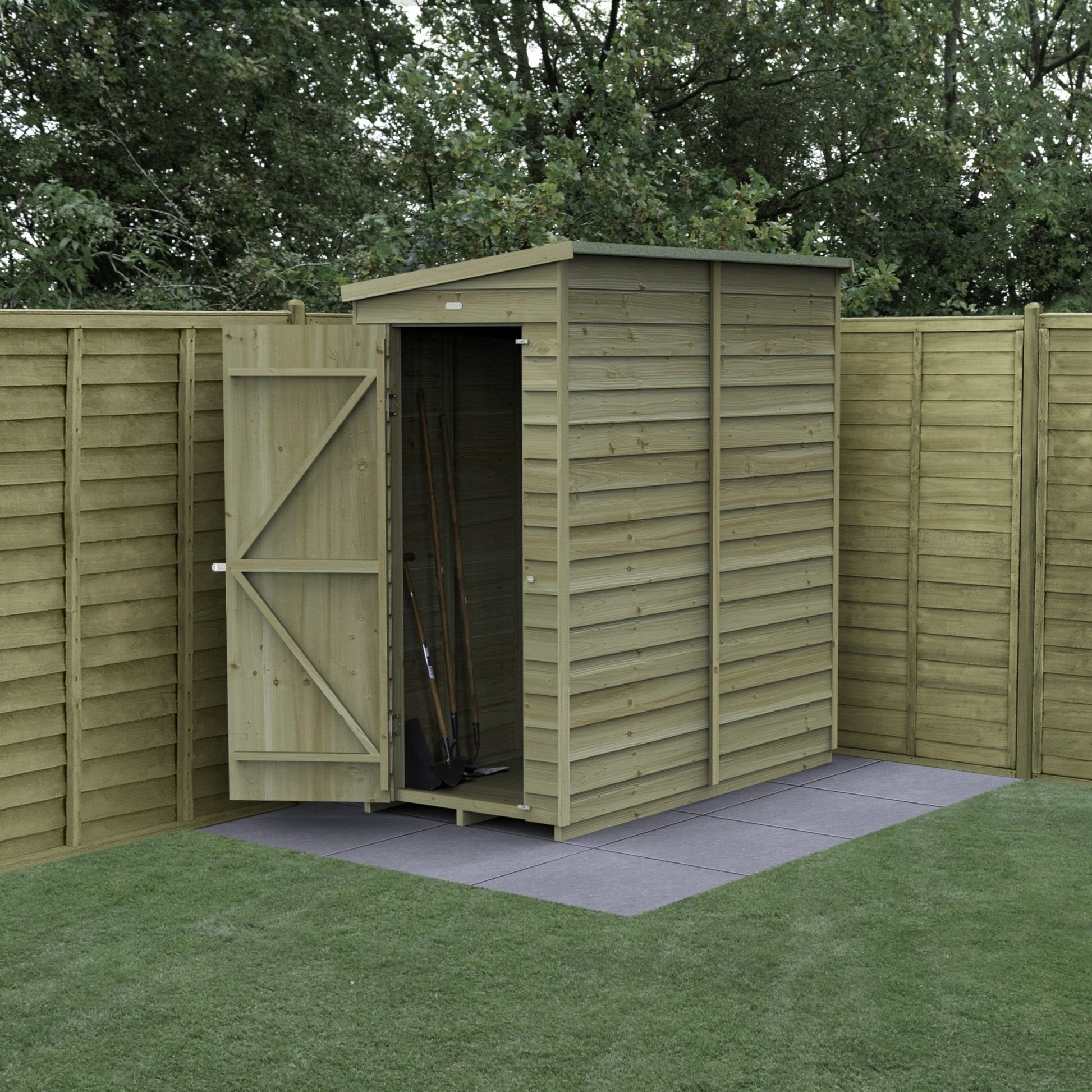 Forest 4LIFE Pent Shed 6x3 - Single Door - No Windows - JJ Building Materials