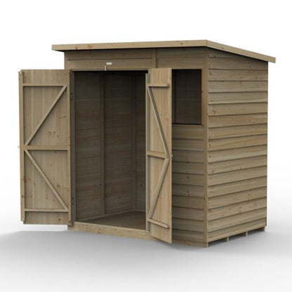 Forest 4LIFE Pent Shed 6x4 - 1 Window - 1 Window - Double Door - JJ Building Materials