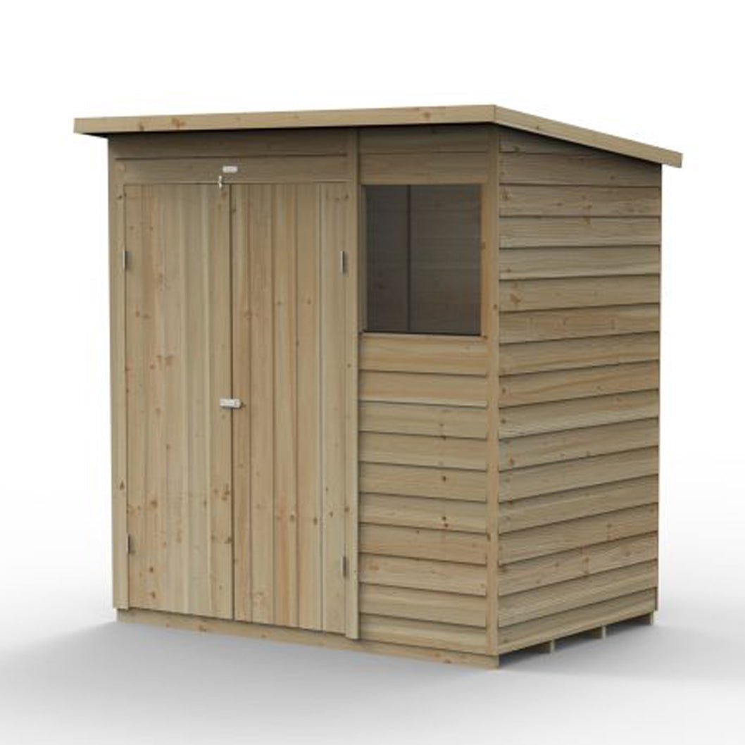 Forest 4LIFE Pent Shed 6x4 - 1 Window - 1 Window - Double Door - JJ Building Materials