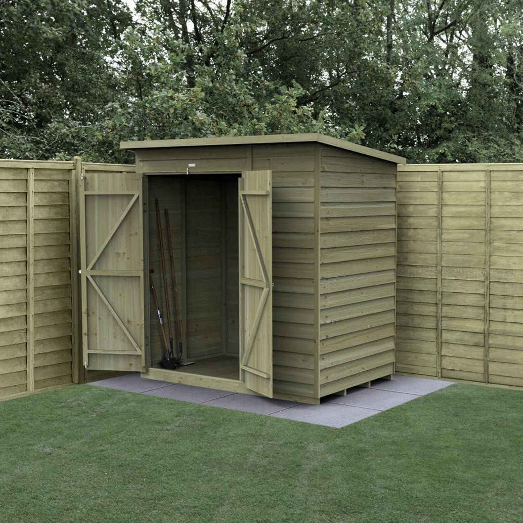 Forest 4LIFE Pent Shed 6x4 - No Windows - Double Door - JJ Building Materials