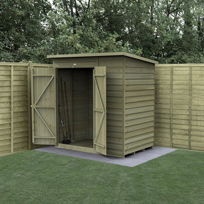 Forest 4LIFE Pent Shed 6x4 - No Windows - Double Door - JJ Building Materials