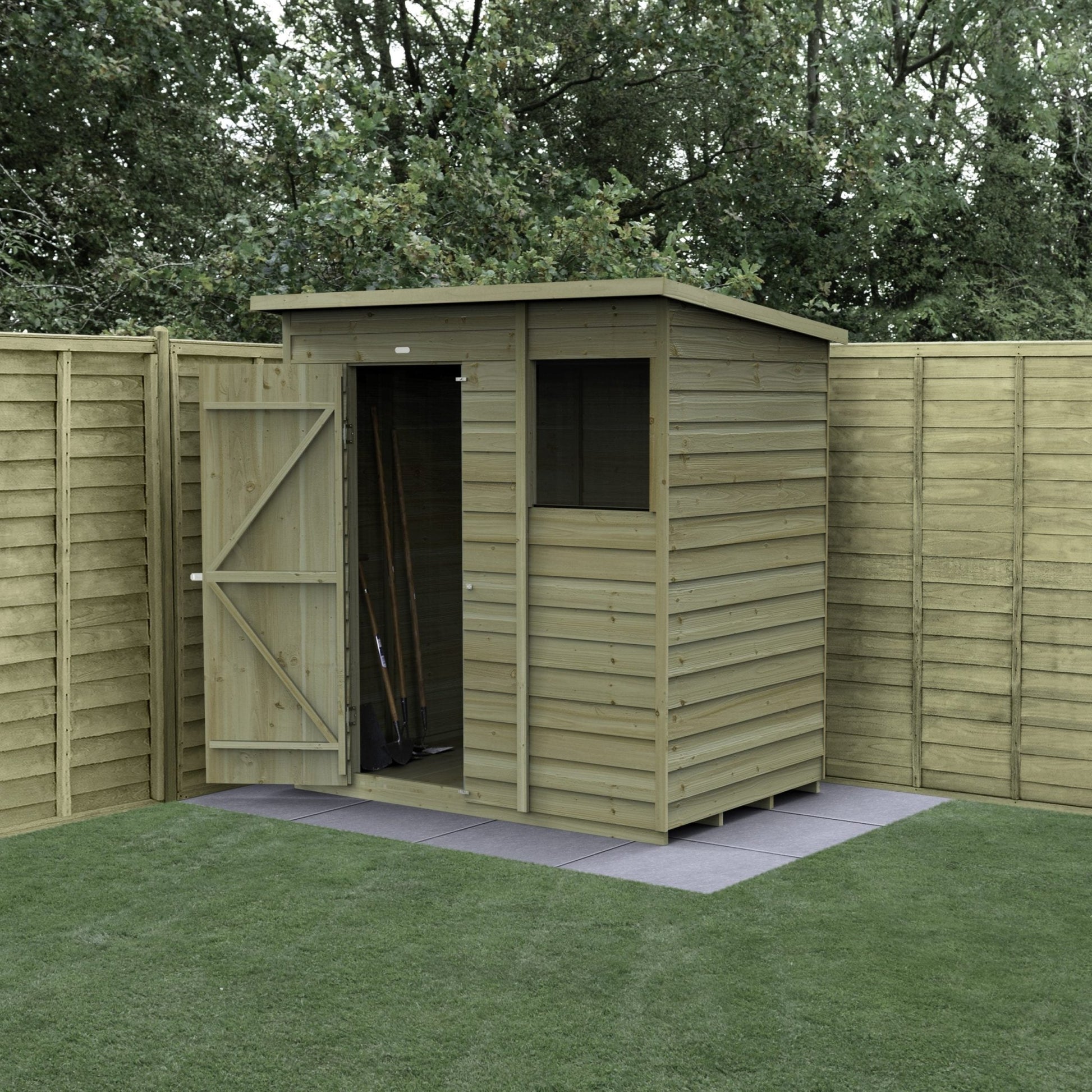 Forest 4LIFE Pent Shed 6x4 - Single Door - 1 Window - JJ Building Materials