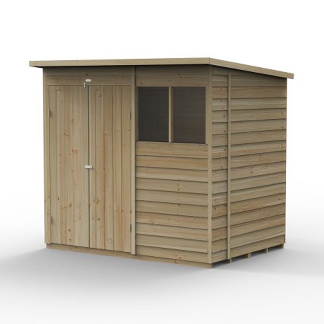Forest 4LIFE Pent Shed 7x5 - 2 Windows - Double Door - JJ Building Materials