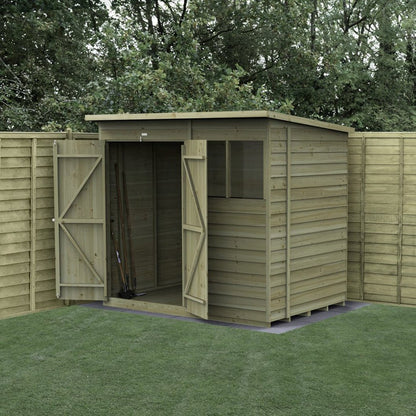Forest 4LIFE Pent Shed 7x5 - 2 Windows - Double Door - JJ Building Materials