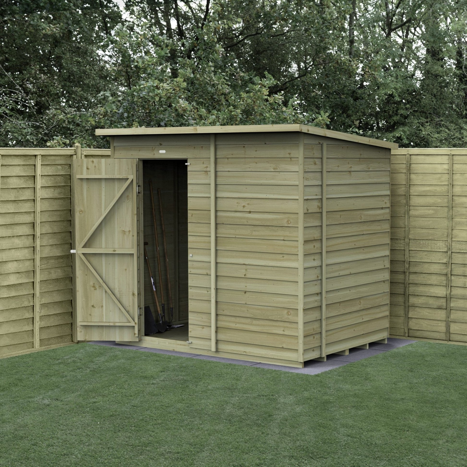 Forest 4LIFE Pent Shed 7x5 - Single Door - No Window - JJ Building Materials