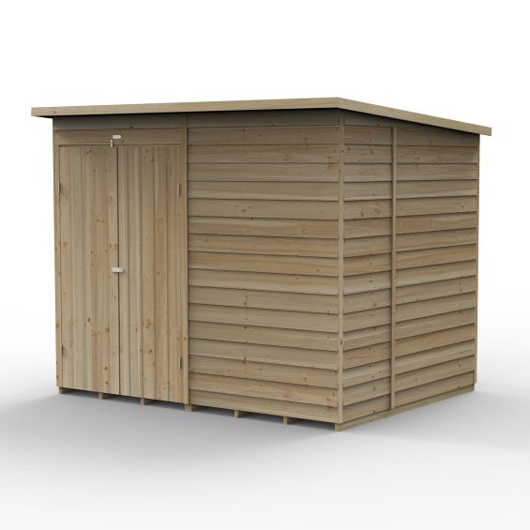 Forest 4LIFE Pent Shed 8x6 - No Windows - Double Door - JJ Building Materials