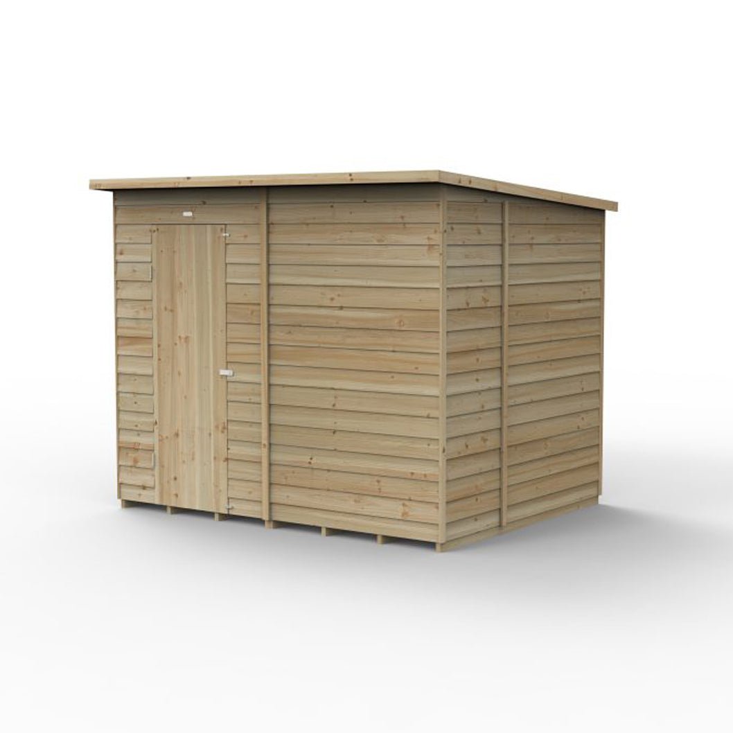 Forest 4LIFE Pent Shed 8x6 - Single Door - No Windows - JJ Building Materials