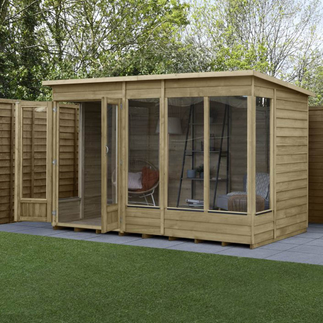 Forest 4LIFE Pent Summerhouse 10×6 – Double Door – 5 Window - JJ Building Materials