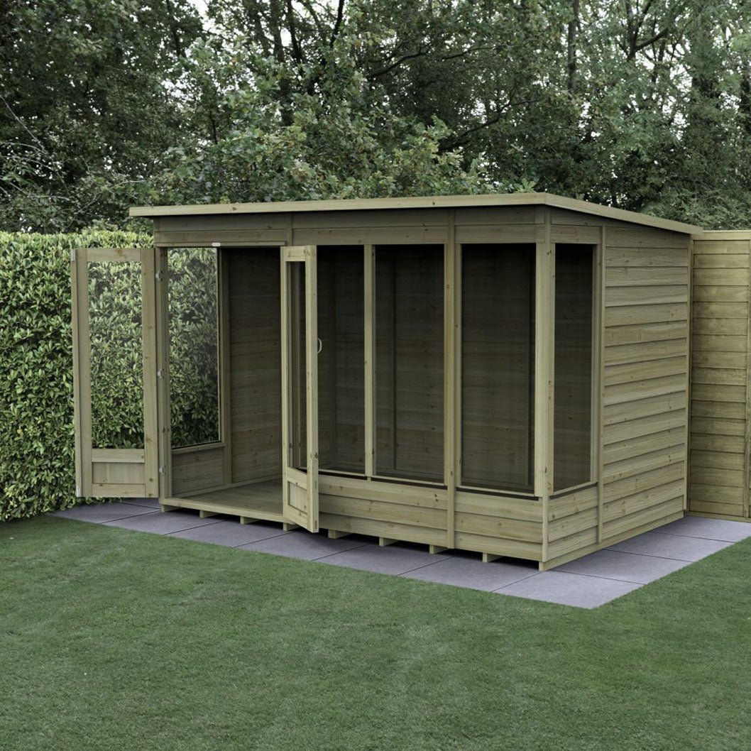 Forest 4LIFE Pent Summerhouse 10×6 – Double Door – 5 Window - JJ Building Materials