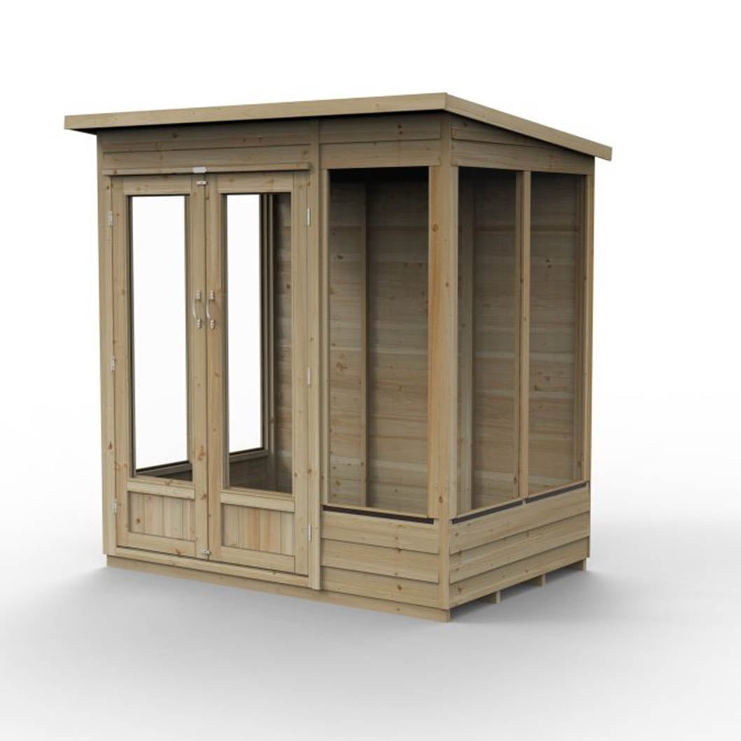 Forest 4LIFE Pent Summerhouse 6×4 – Double Door – 5 Windows - JJ Building Materials