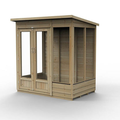 Forest 4LIFE Pent Summerhouse 6×4 – Double Door – 5 Windows - JJ Building Materials