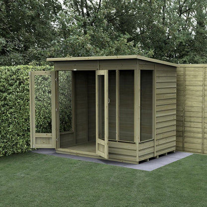 Forest 4LIFE Pent Summerhouse 7×5 – Double Door – 4 Window - JJ Building Materials