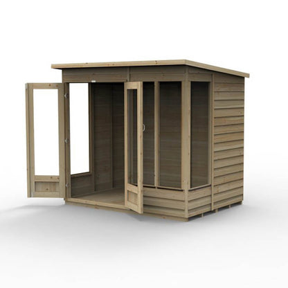 Forest 4LIFE Pent Summerhouse 7×5 – Double Door – 4 Window - JJ Building Materials