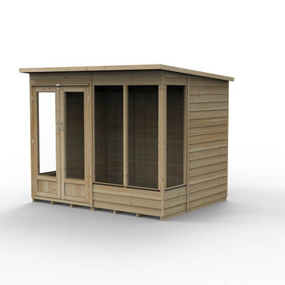 Forest 4LIFE Pent Summerhouse 8×6 – Double Door – 4 Window - JJ Building Materials