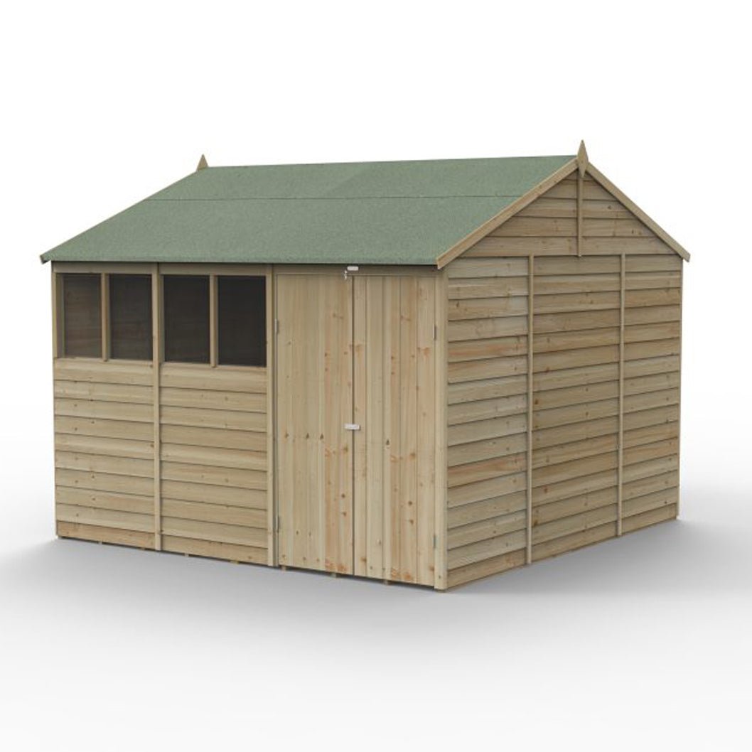 Forest 4LIFE Reverse Apex Shed 10x10 - Double Door - 4 Windows - JJ Building Materials
