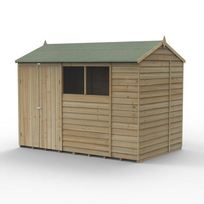 Forest 4LIFE Reverse Apex Shed 10x6 - Double Door - 4 Windows - JJ Building Materials