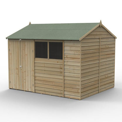 Forest 4LIFE Reverse Apex Shed 10x8 - Double Door - 4 Windows - JJ Building Materials