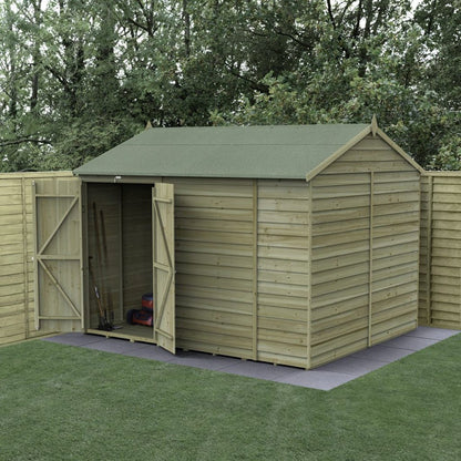 Forest 4LIFE Reverse Apex Shed 10x8 - Double Door - No Windows - JJ Building Materials