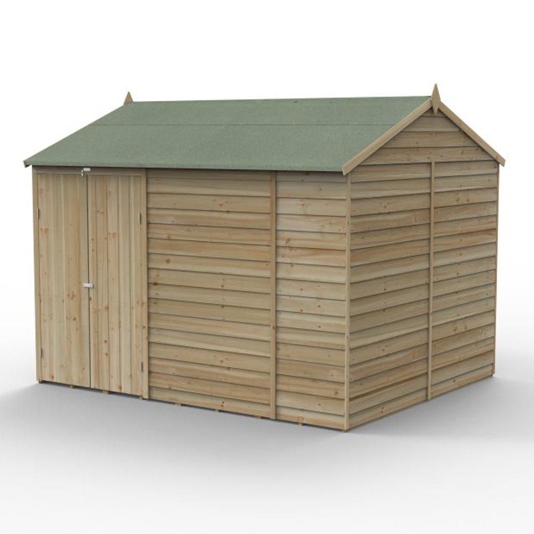 Forest 4LIFE Reverse Apex Shed 10x8 - Double Door - No Windows - JJ Building Materials