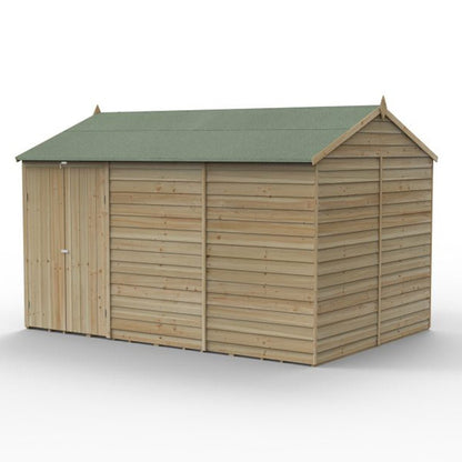 Forest 4LIFE Reverse Apex Shed 12x8 - Double Door - No Windows - JJ Building Materials