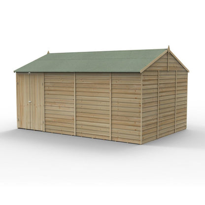 Forest 4LIFE Reverse Apex Shed 15x10 - Double Door - No Windows - JJ Building Materials
