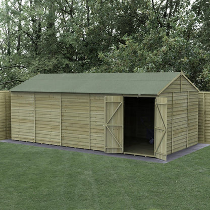 Forest 4LIFE Reverse Apex Shed 20x10 - Double Door - No Windows - JJ Building Materials