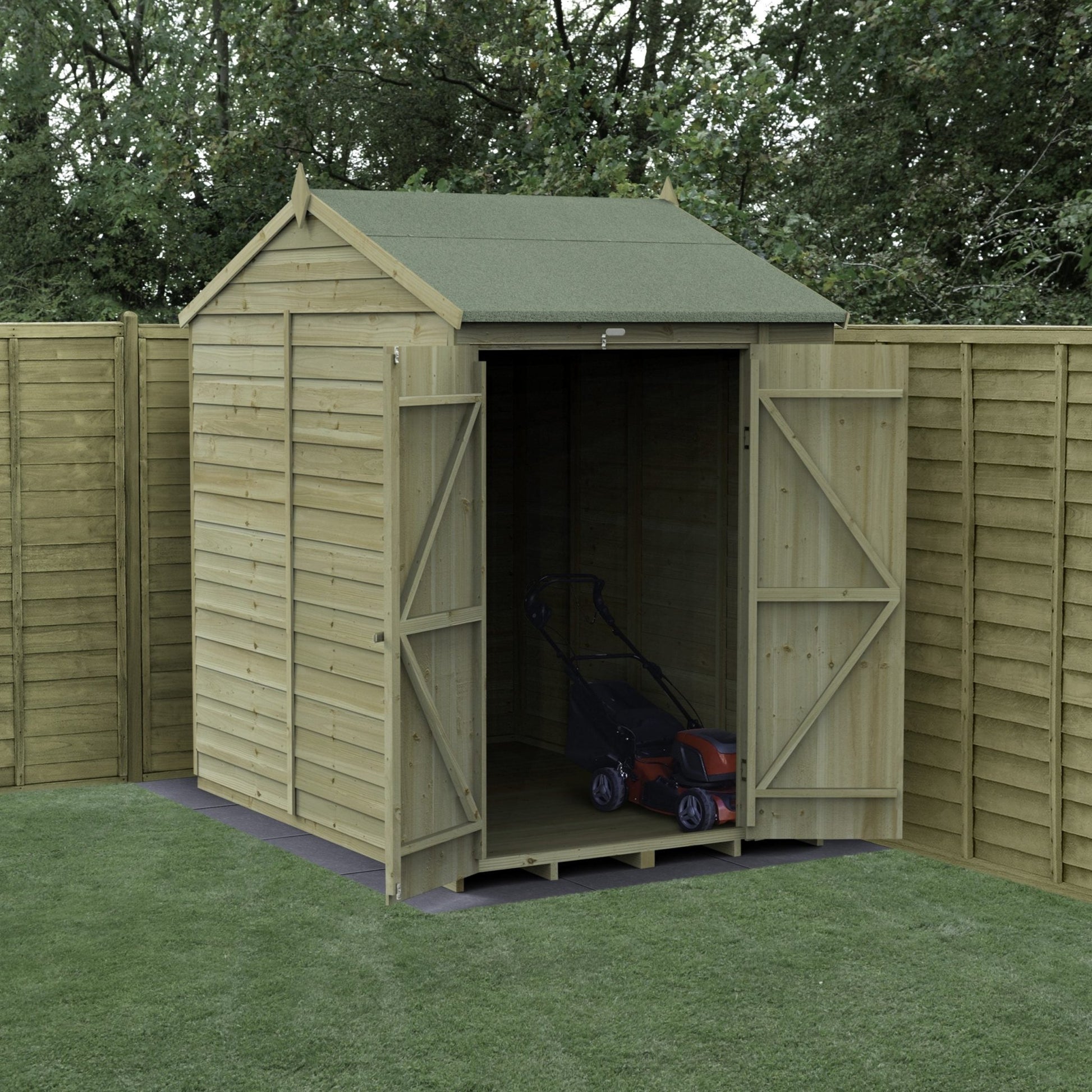 Forest 4LIFE Reverse Apex Shed 5x7 - Double Door - No Windows - JJ Building Materials