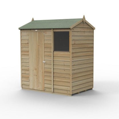 Forest 4LIFE Reverse Apex Shed 6x4 - Single Door - 1 Window - JJ Building Materials