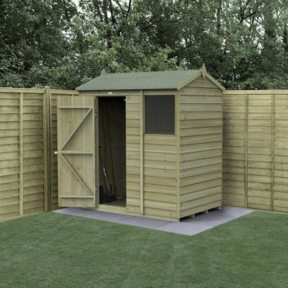 Forest 4LIFE Reverse Apex Shed 6x4 - Single Door - 1 Window - JJ Building Materials