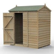 Forest 4LIFE Reverse Apex Shed 6x4 - Single Door - No Windows - JJ Building Materials