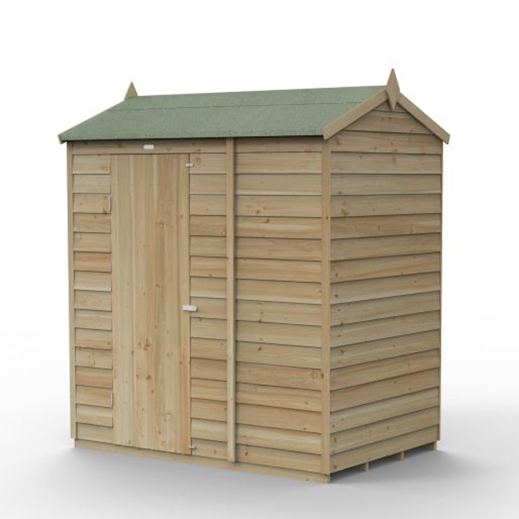 Forest 4LIFE Reverse Apex Shed 6x4 - Single Door - No Windows - JJ Building Materials