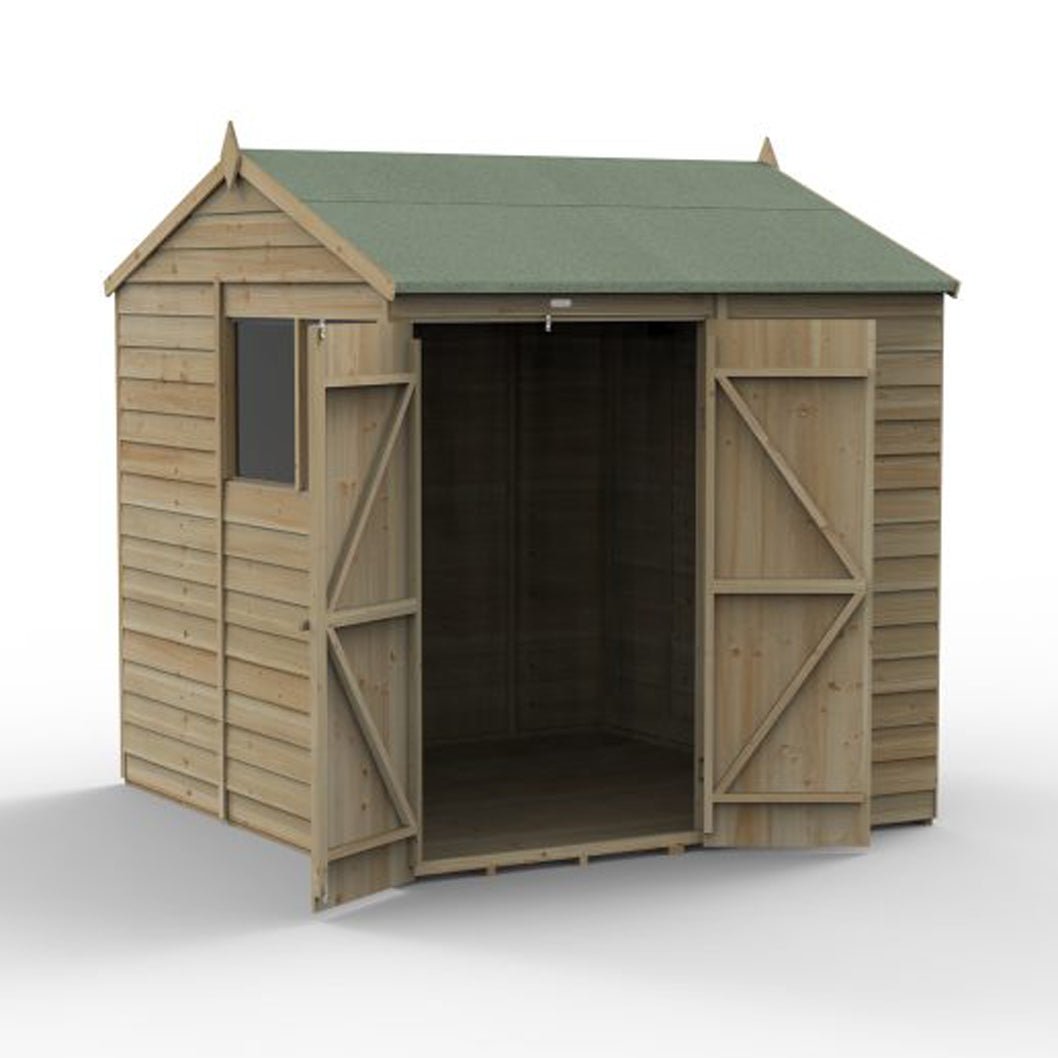 Forest 4LIFE Reverse Apex Shed 7x7 - Double Door - 2 Windows - JJ Building Materials