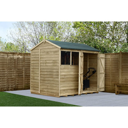 Forest 4LIFE Reverse Apex Shed 8x6 - Double Door - 2 Windows - JJ Building Materials