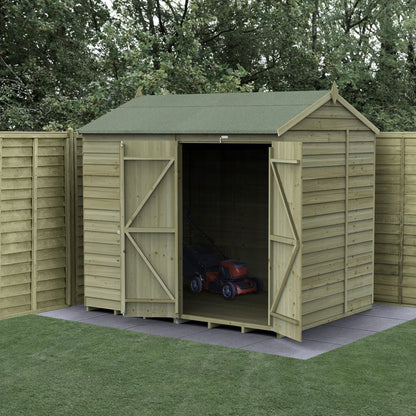 Forest 4LIFE Reverse Apex Shed 8x6 - Double Door - No Windows - JJ Building Materials