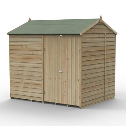 Forest 4LIFE Reverse Apex Shed 8x6 - Double Door - No Windows - JJ Building Materials
