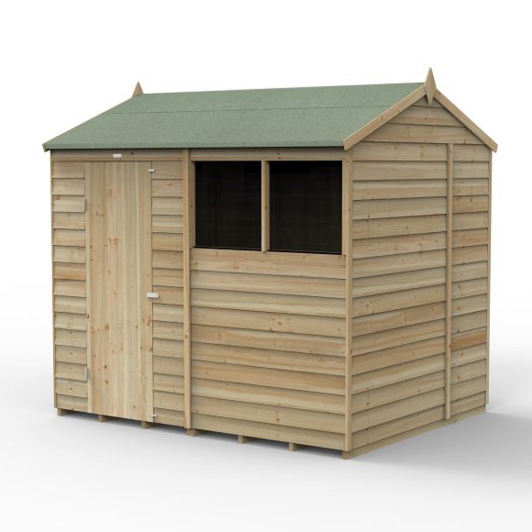 Forest 4LIFE Reverse Apex Shed 8x6 - Single Door - 2 Windows - JJ Building Materials