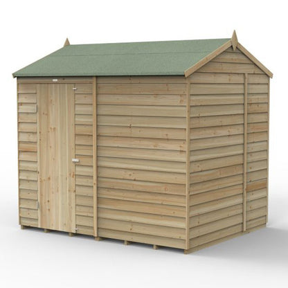 Forest 4LIFE Reverse Apex Shed 8x6 - Single Door - No Windows - JJ Building Materials